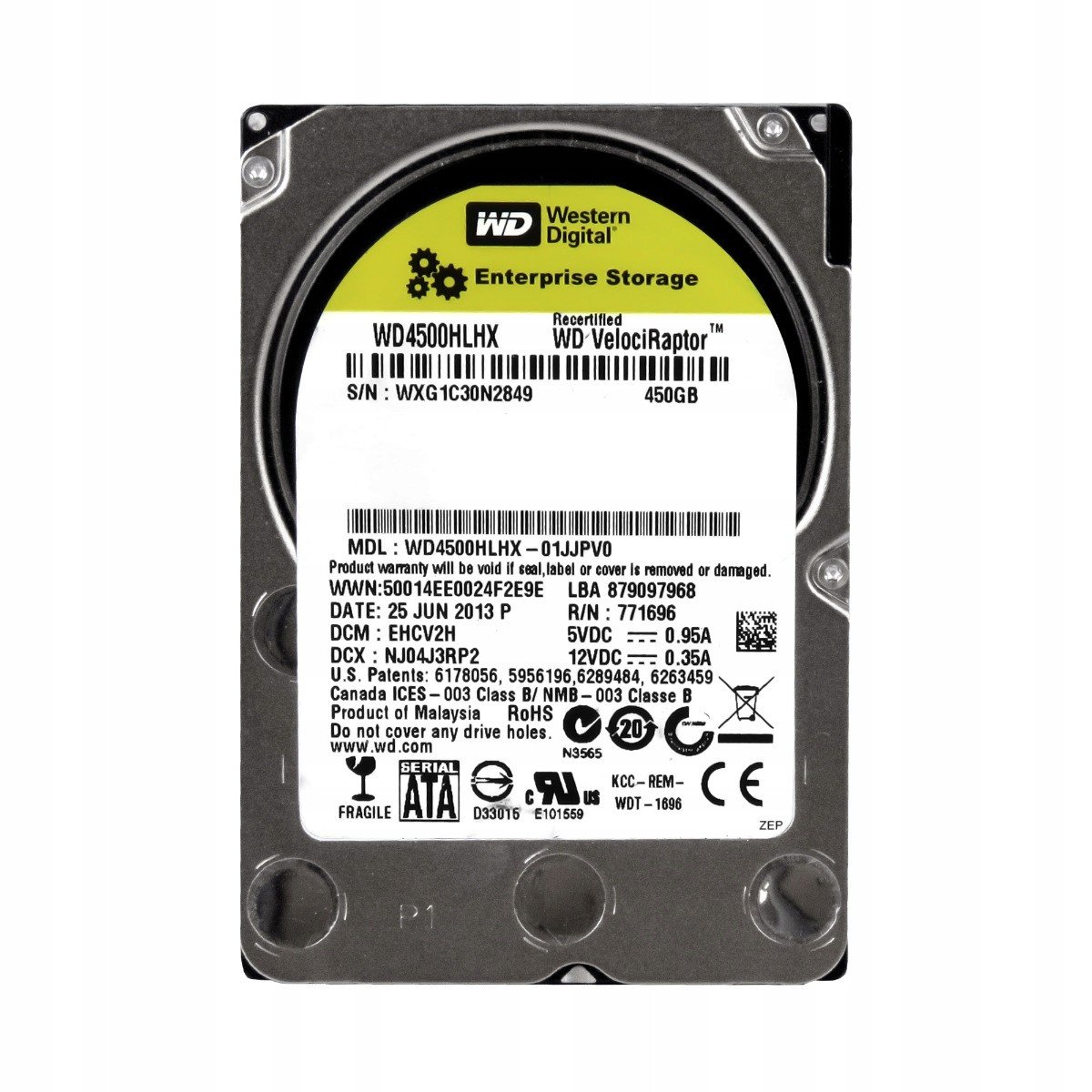 Wd VelociRaptor 450GB 10K Sata III 2.5' WD4500HLHX