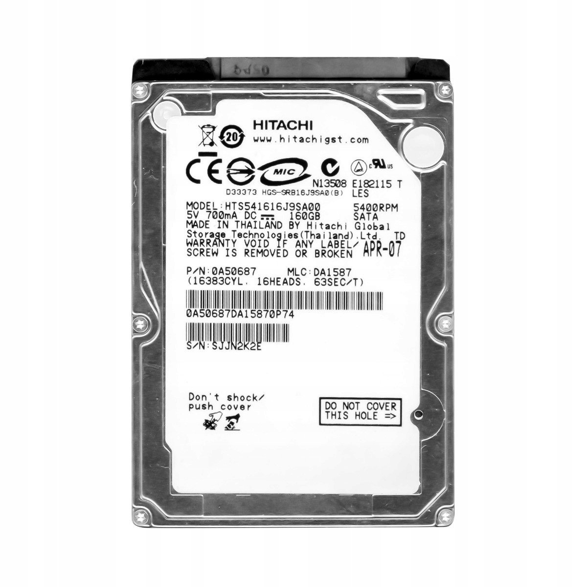 160GB 5.4K 8MB Sata 2.5'' HTS541616J9SA00