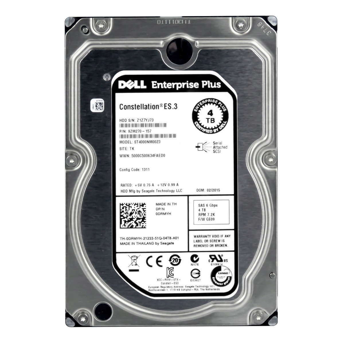 Dell 0DRMYH 4TB 7.2K 128MB SAS-2 3.5' ST4000NM0023