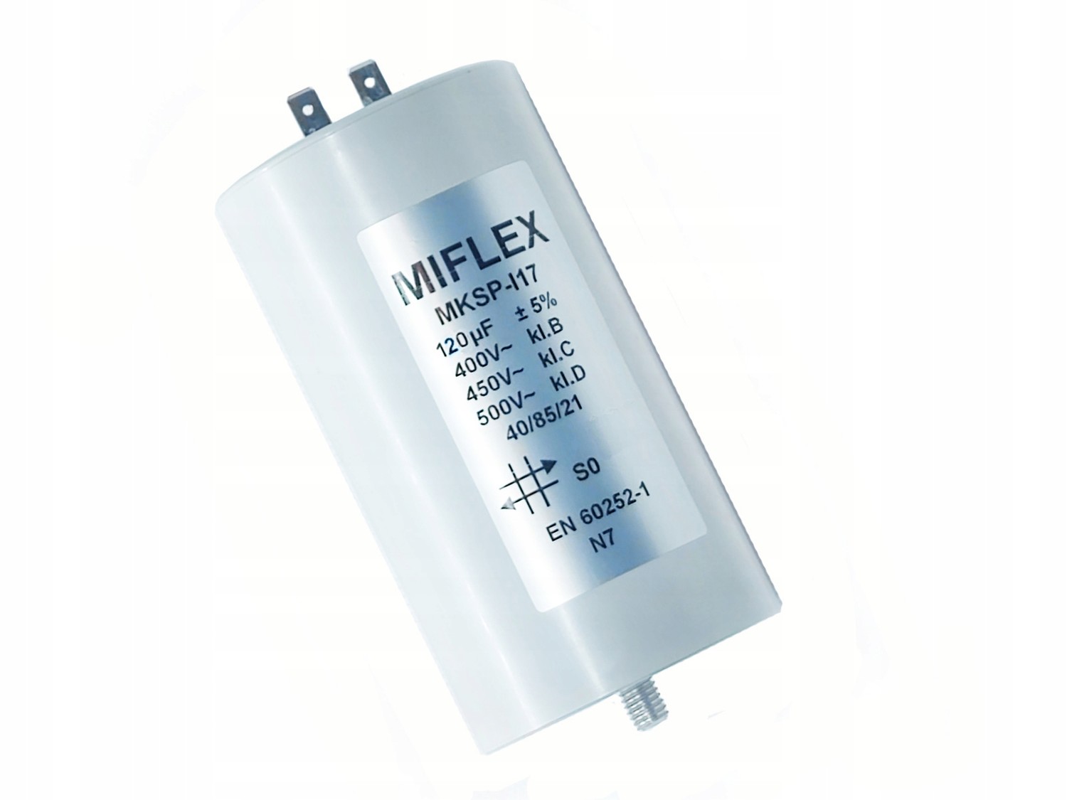 120uF kondenzátor +/- 5% Miflex MKSP-I17 Motorový