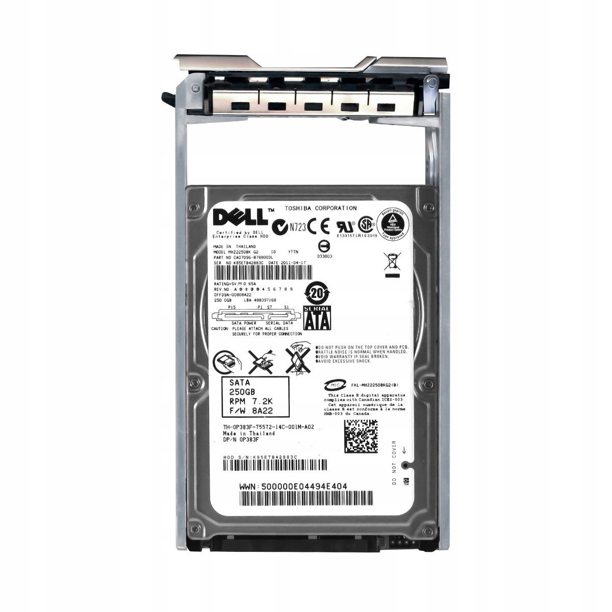 Dell 0P383F 250GB 7.2K 16MB Sata II 2.5' MHZ2250BK