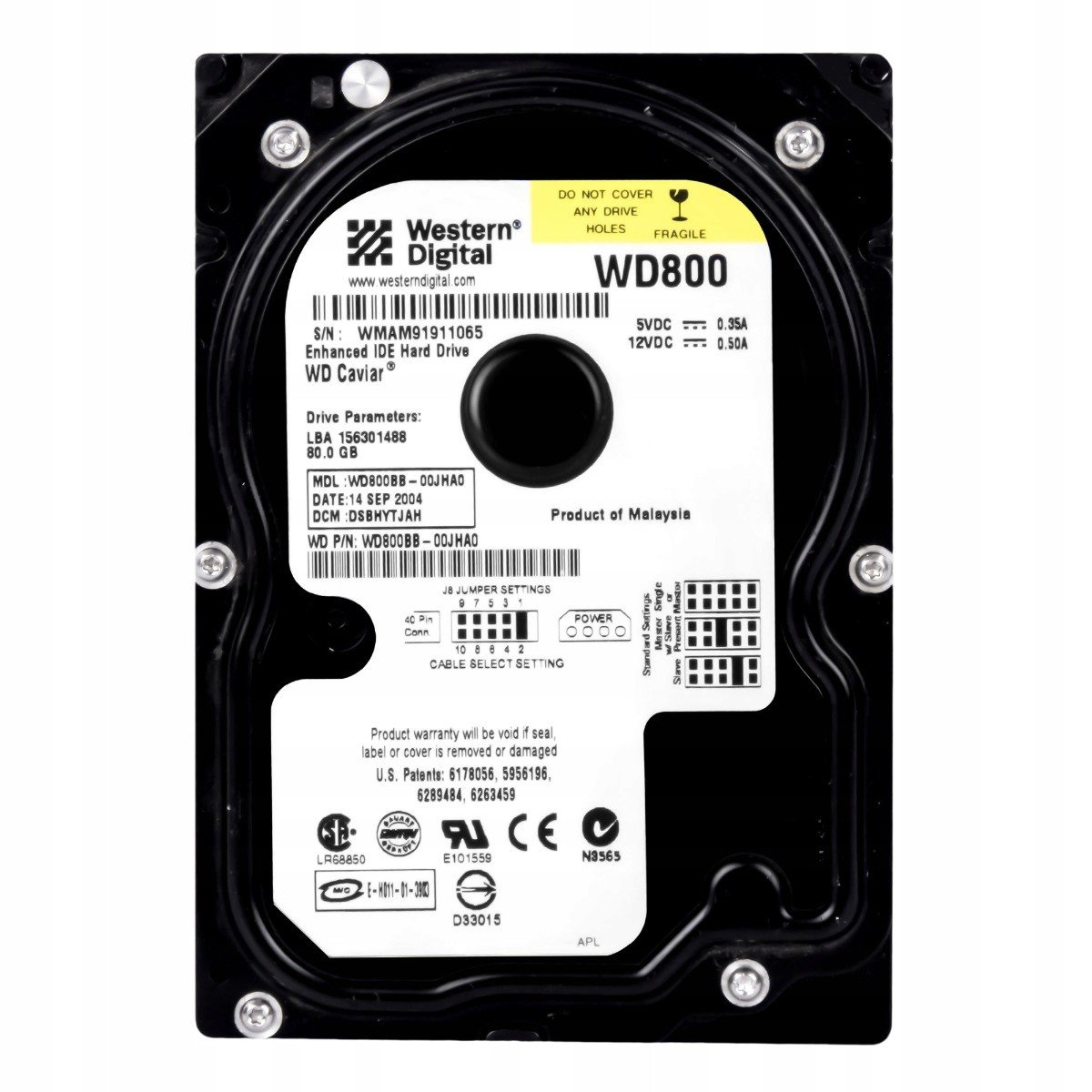 Wd Caviar 80GB 7.2K 2MB Ata 3.5'' WD800BB