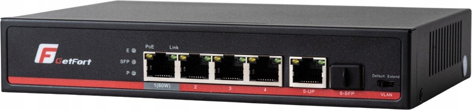 Gigabitový switch GetFort Sfp 5 portový PoE, 65W