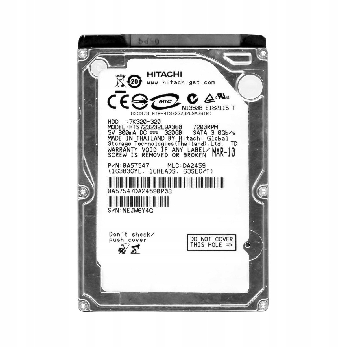 320GB 7.2K Sata II 2.5'' HTS723232L9A360