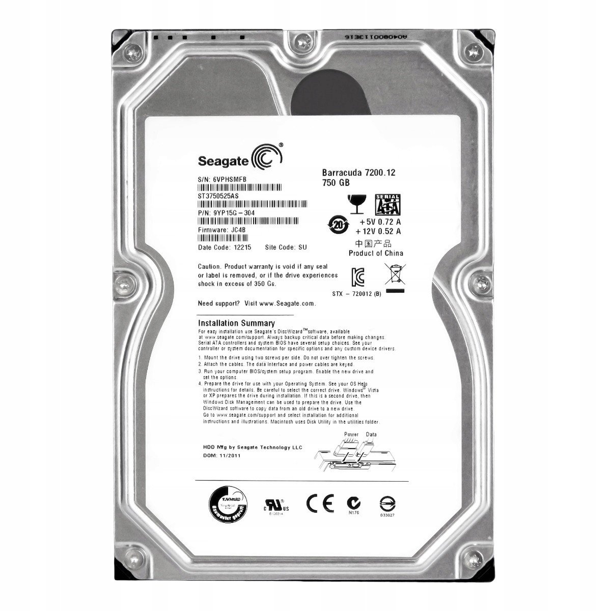 Seagate 750GB 7.2K 32MB Sata III 3.5'' ST3750525AS
