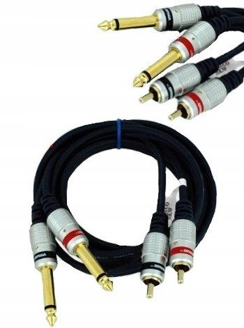 Vitalco kabel 2x Jack 6,3 mm 2x Rca Cinch 3m