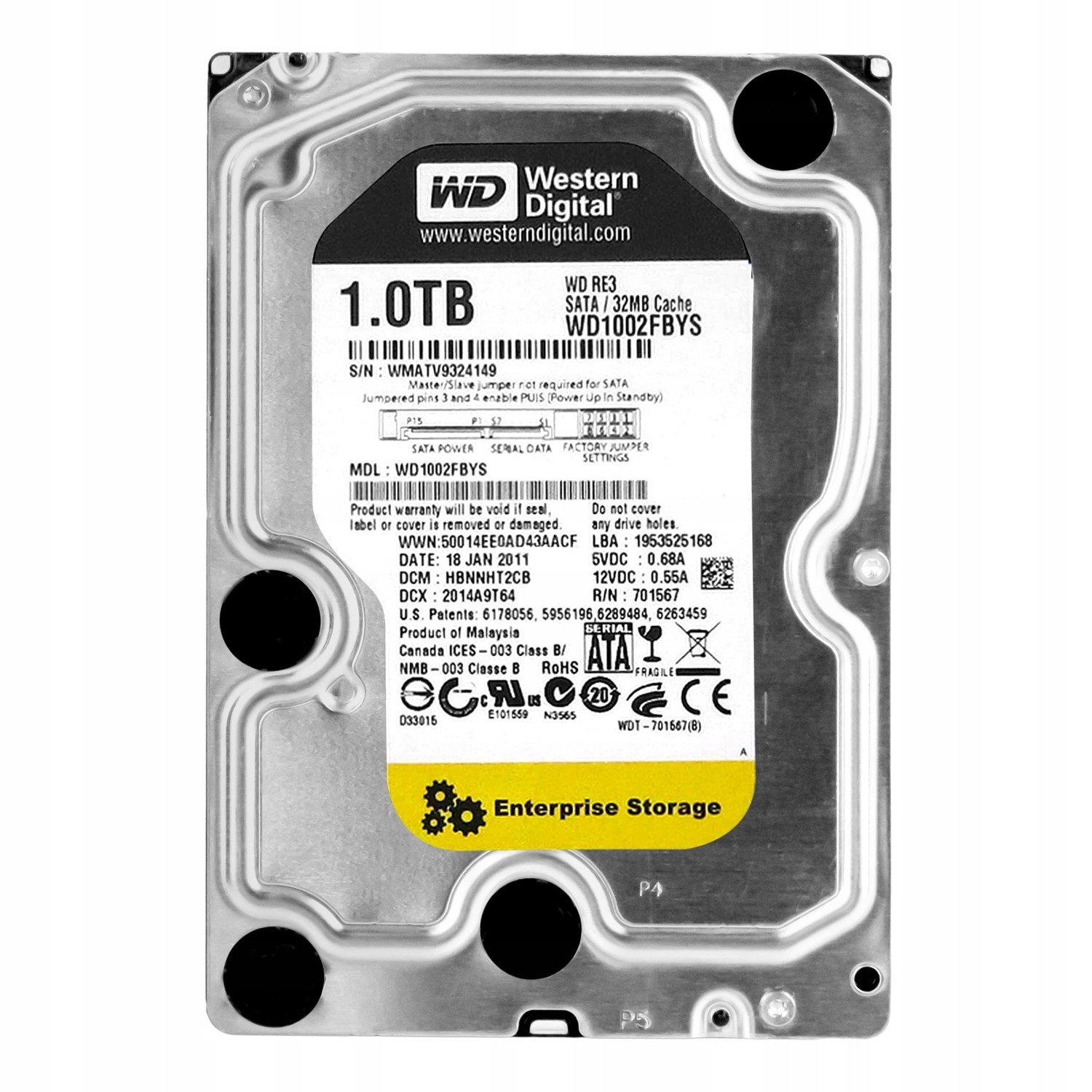 Wd RE3 1TB 7.2k 32MB Sata II 3.5