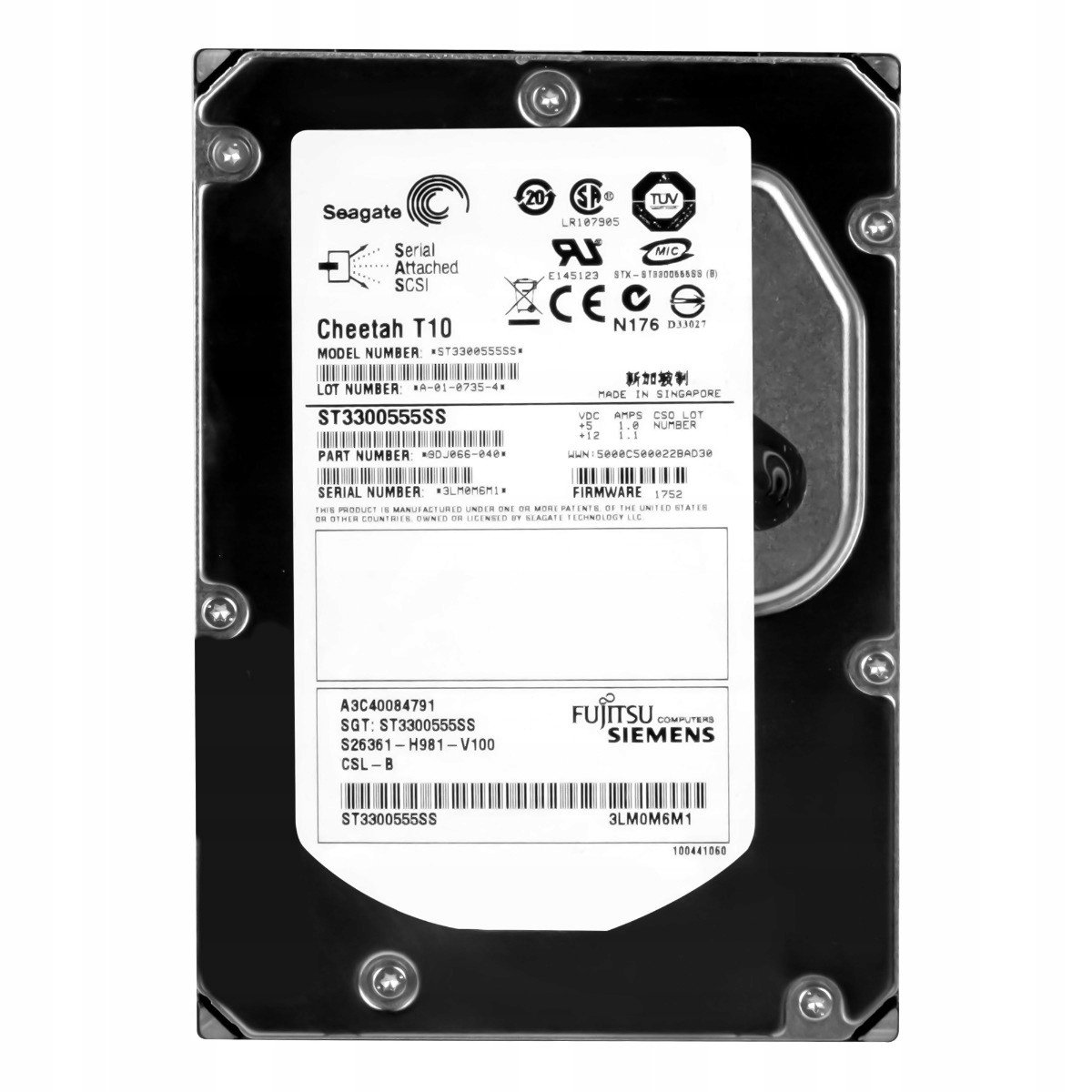 Fujitsu A3C40084791 300GB 10K Sas 3.5' ST3300555SS