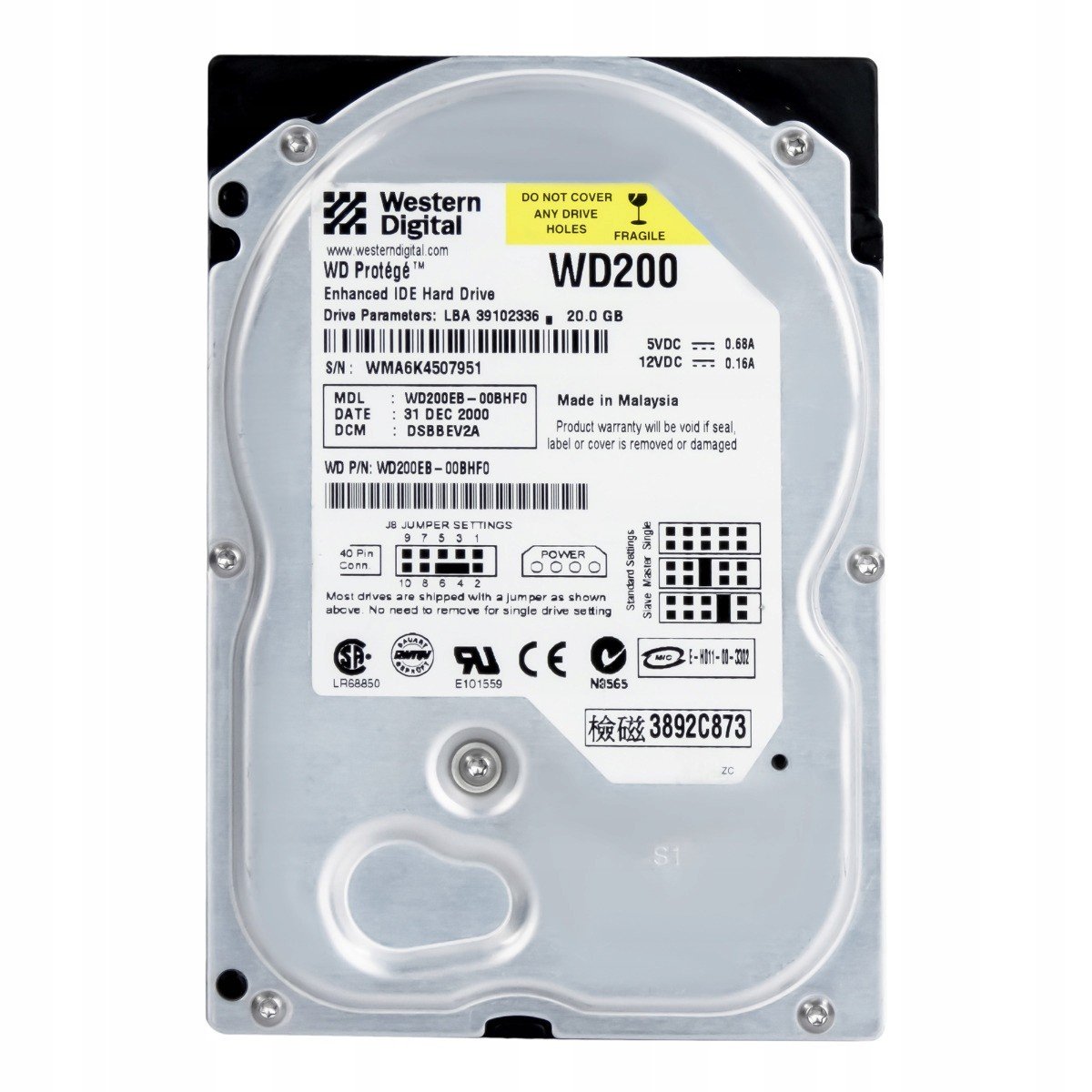Wd Protege 20GB 5.4k 2MB Ata 3.5'' WD200EB