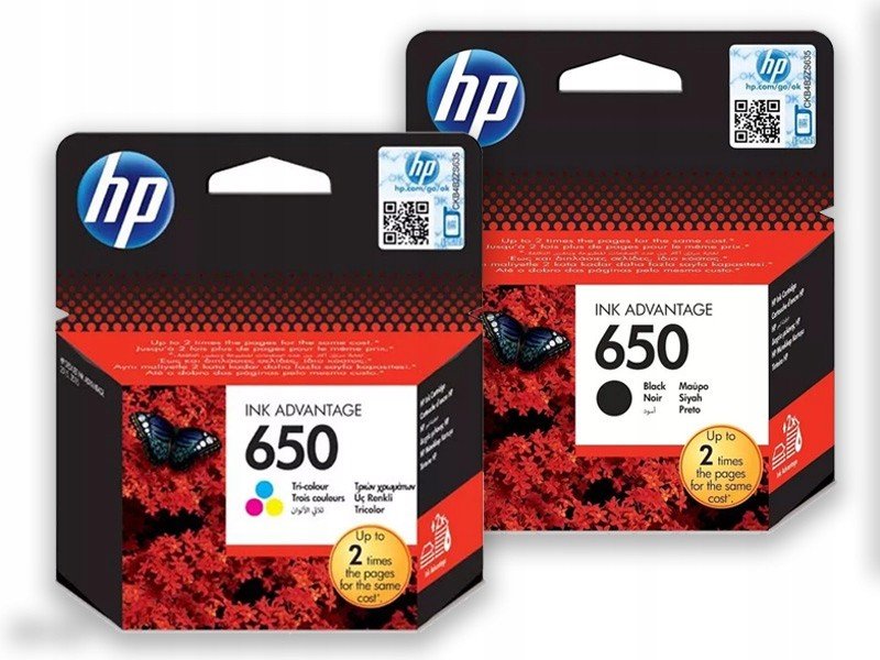 Sada inkoustů 2x Hp 650 černá CZ101AE barva CZ102A