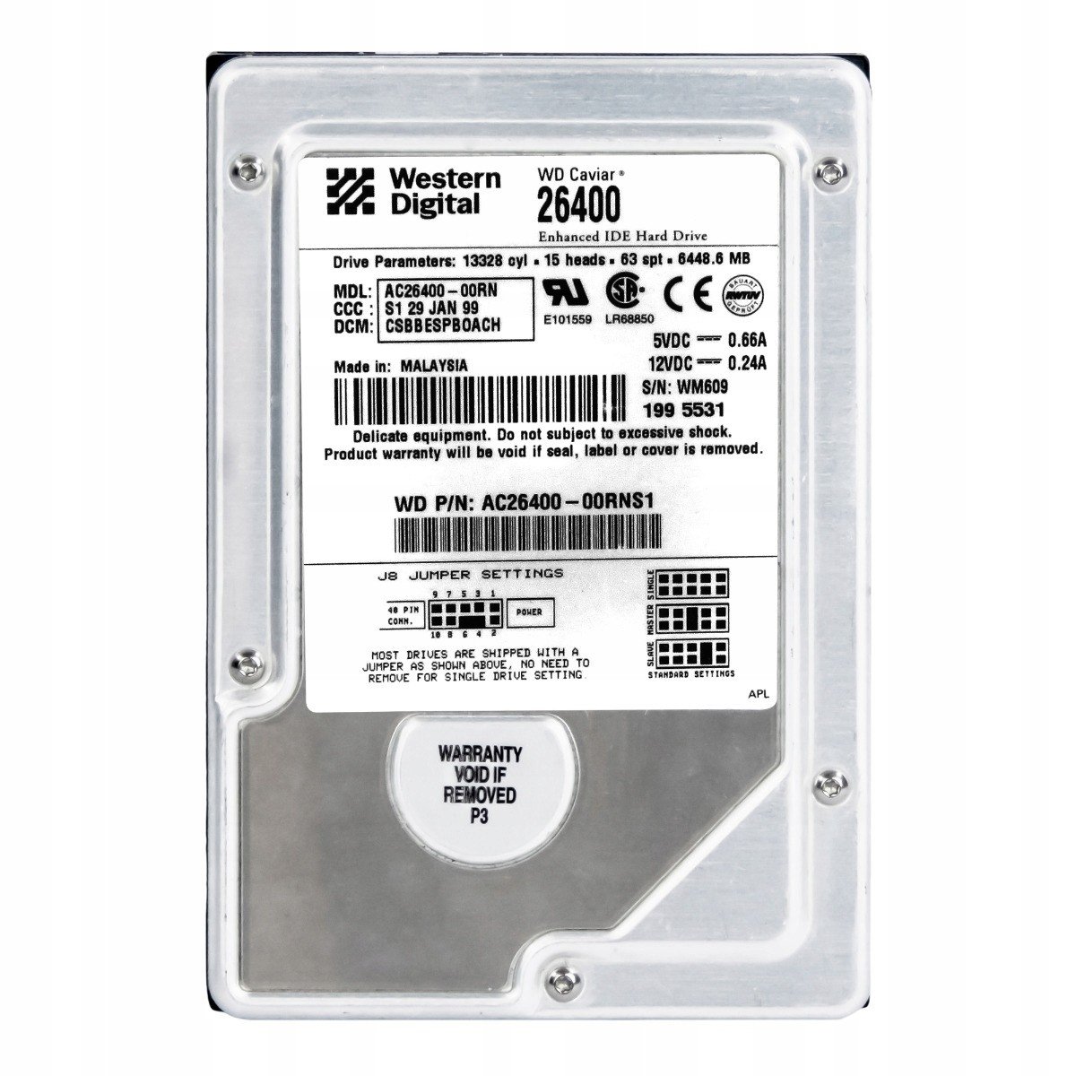 Wd Caviar 26400 6,4GB 5,4K Ata 3,5'' AC26400-00RN