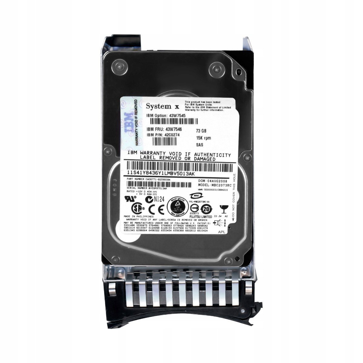 Ibm 43V7546 42C0274 73GB 15K Sas 2.5'' MBC2073RC