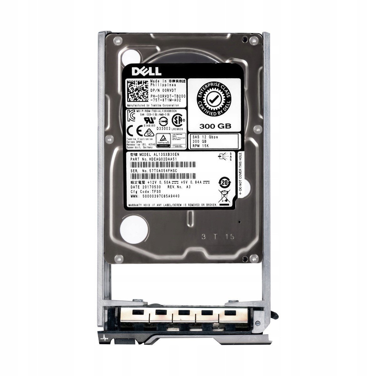 Dell 00RVDT 300GB 15K 128MB SAS-3 2.5' AL13SXB30EN