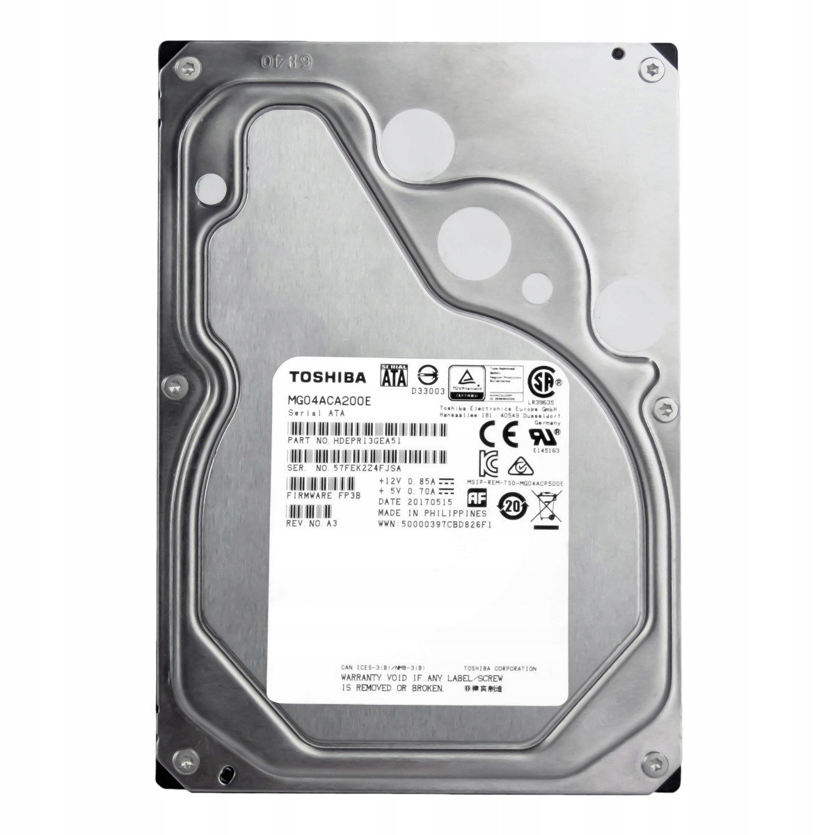 Toshiba 2TB 7.2K 128MB Sata III 3.5'' MG04ACA200E