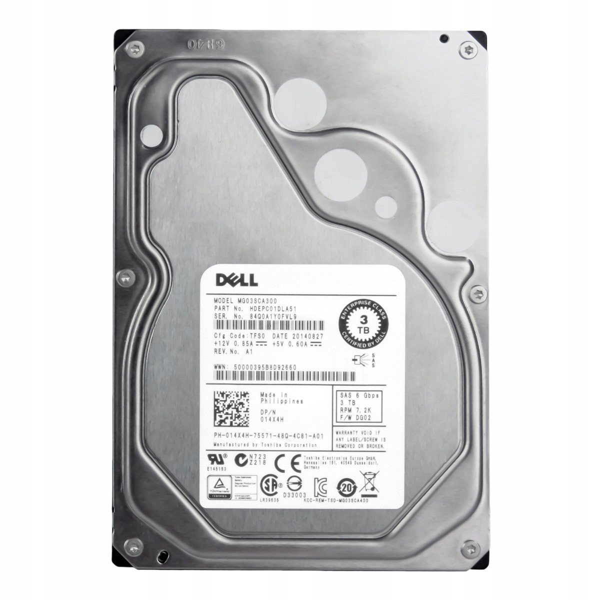 Dell 014X4H 3TB 7,2K 64MB SAS-2 3,5'' MG03SCA300
