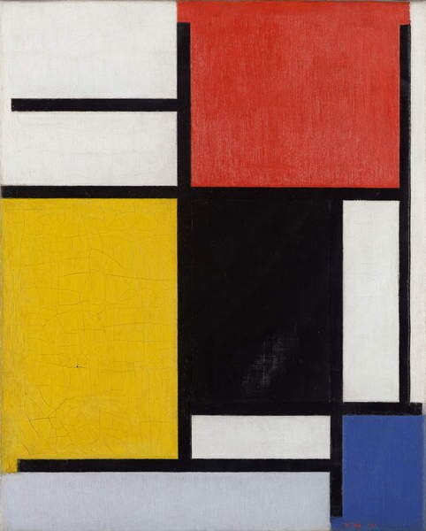 Mondrian, Piet Mondrian, Piet - Obrazová reprodukce Composition with red, (30 x 40 cm)
