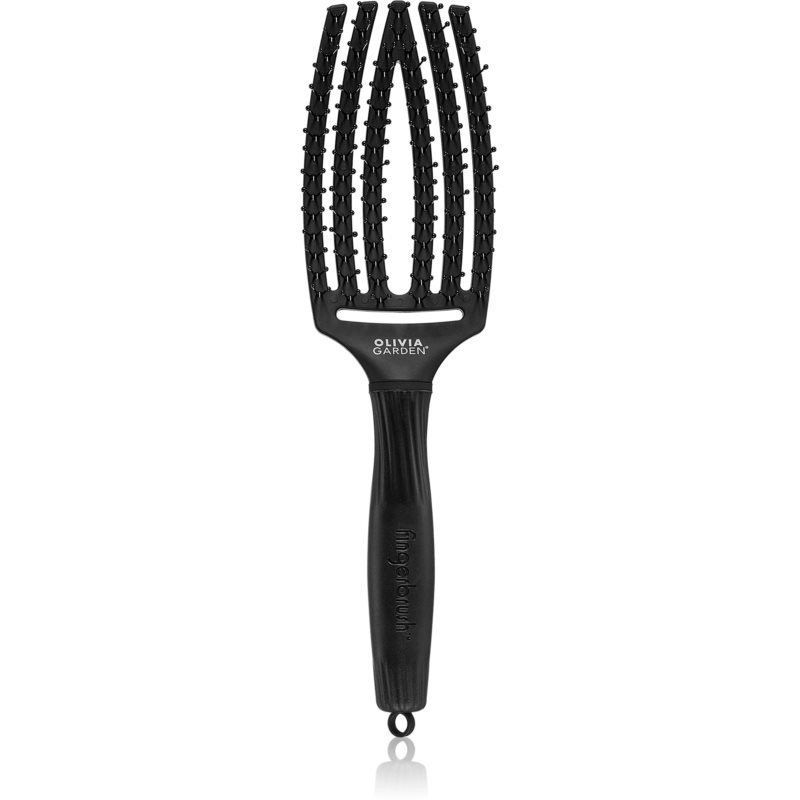 Olivia Garden Fingerbrush Double Bristles plochý kartáč pro snadné rozčesání vlasů 1 ks