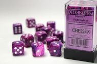 Chessex Dice Set Festive Violet/White 16mm d6 (12x)