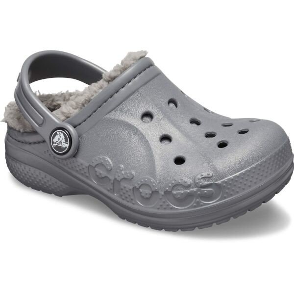 Crocs BAYA LINED CLOG K Dětské pantofle, šedá, velikost 32/33