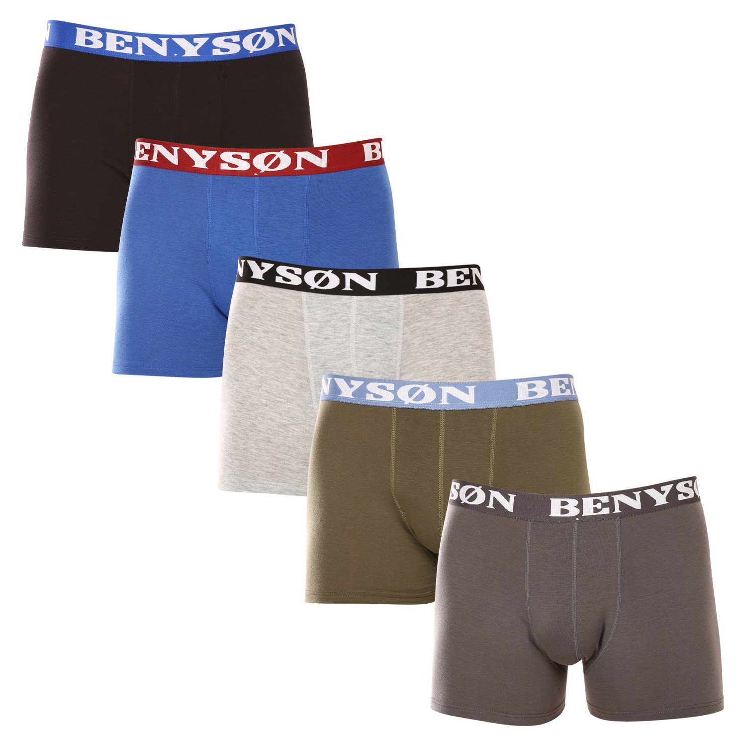 5PACK pánské boxerky Benysøn bambusové vícebarevné (4002) XL