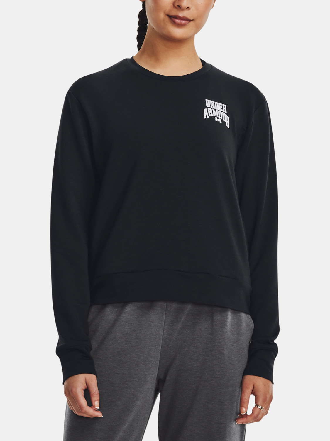 Under Armour Mikina UA Rival Terry Graphic Crew-BLK - Dámské