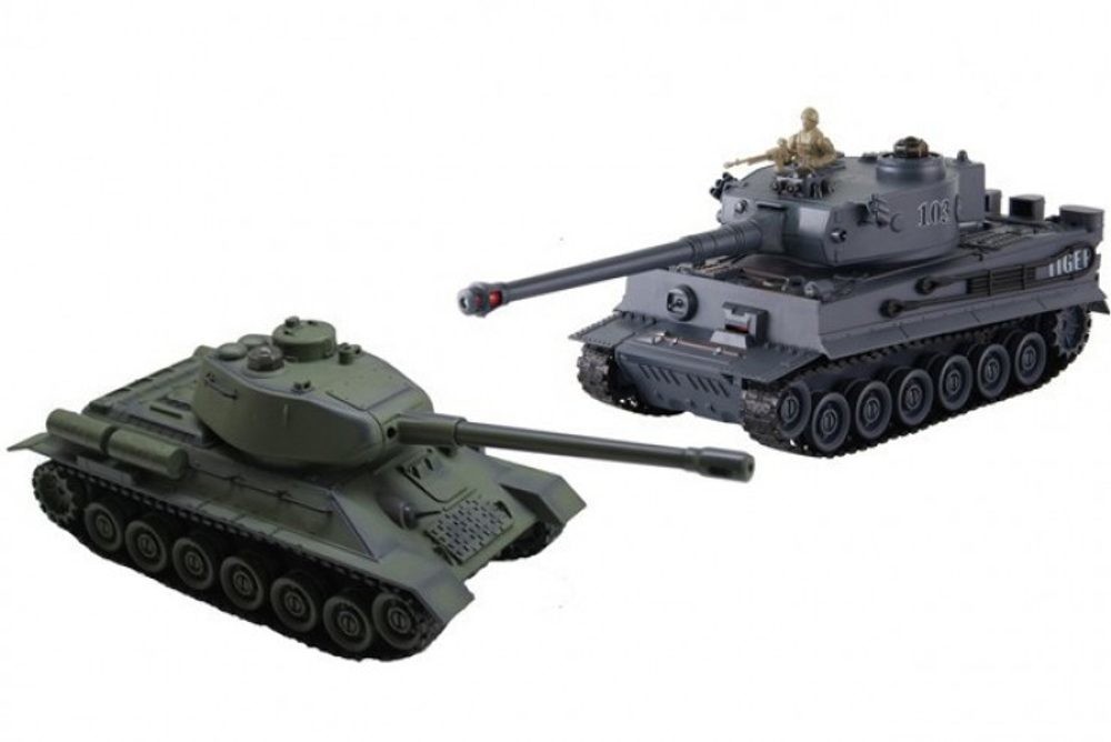s-Idee RC sada bojujících tanků Tiger I a T34/85 1:32