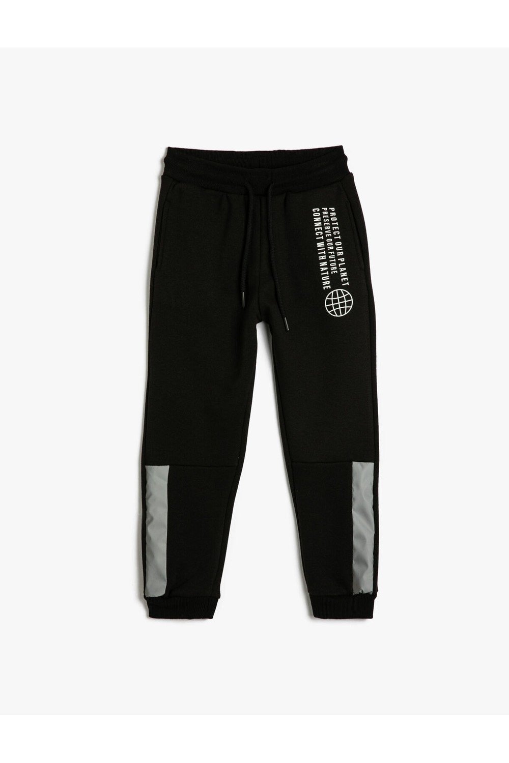 Koton Jogger Sweatpants with Tie Waist, Pockets, Print Detail, Pick-Up.