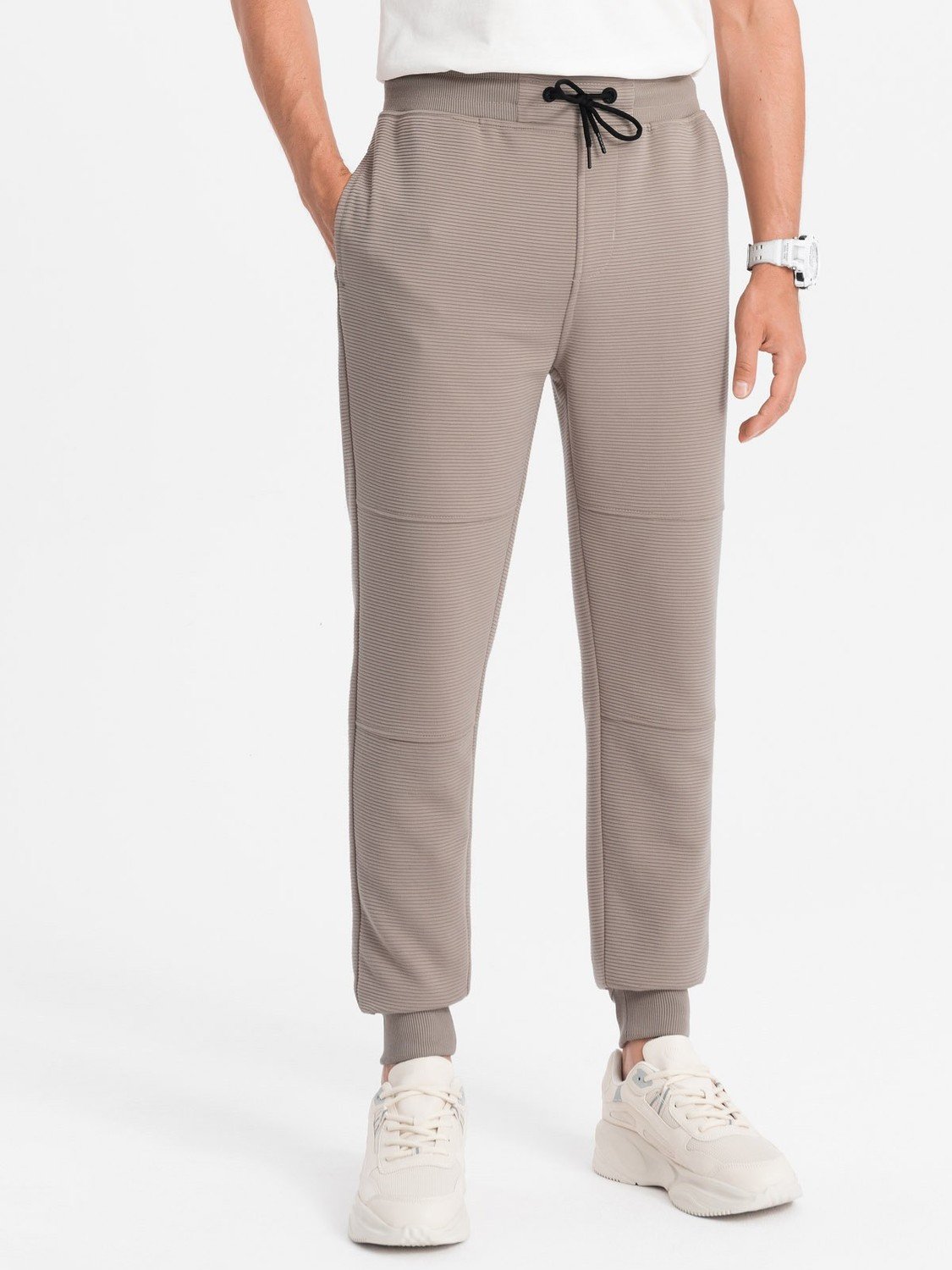 Ombre Men's ottoman fabric sweatpants - ash