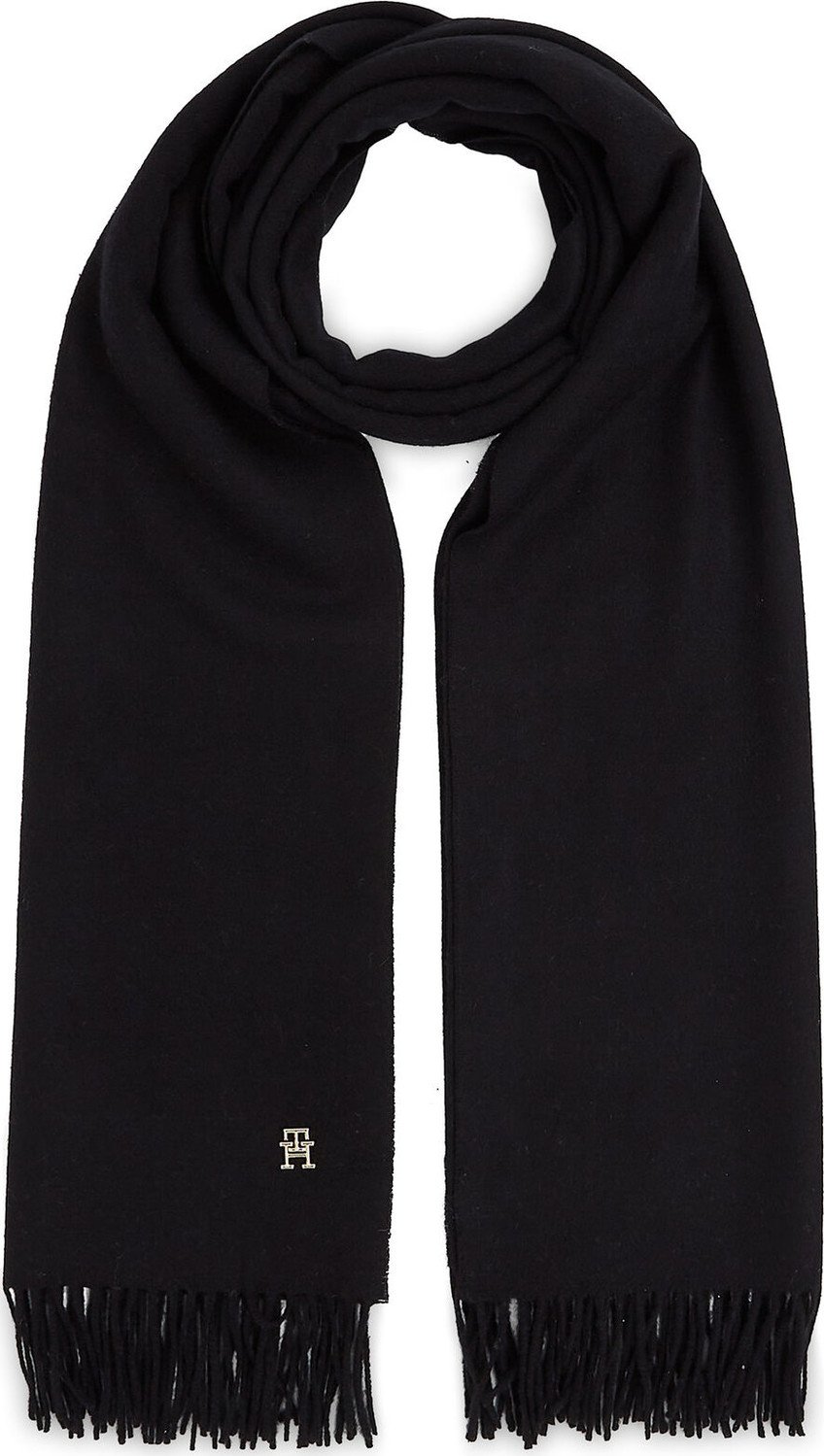 Šál Tommy Hilfiger Limitless Chic Wool Scarf AW0AW15349 Black BDS
