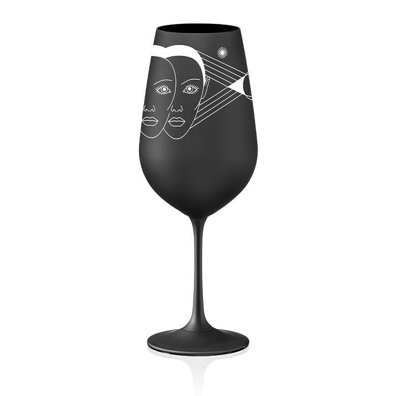 Crystalex sklenička na víno Blíženec Černá 550 ml 1KS