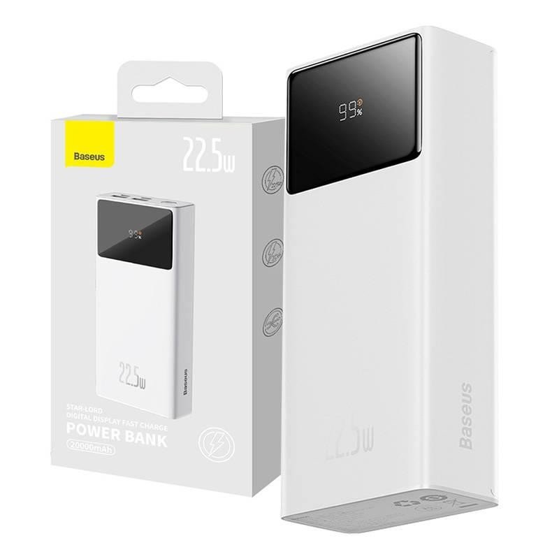 Powerbanka Baseus Star-Lord 30000mAh, 22,5W, USB, USB-C (bílá)