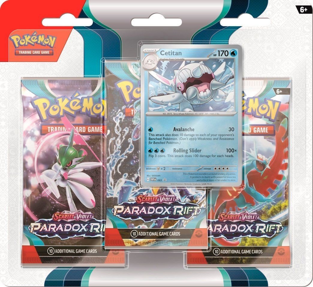 Pokémon TCG: Scarlet & Violet Paradox Rift 3-Pack Blister - Cetitan