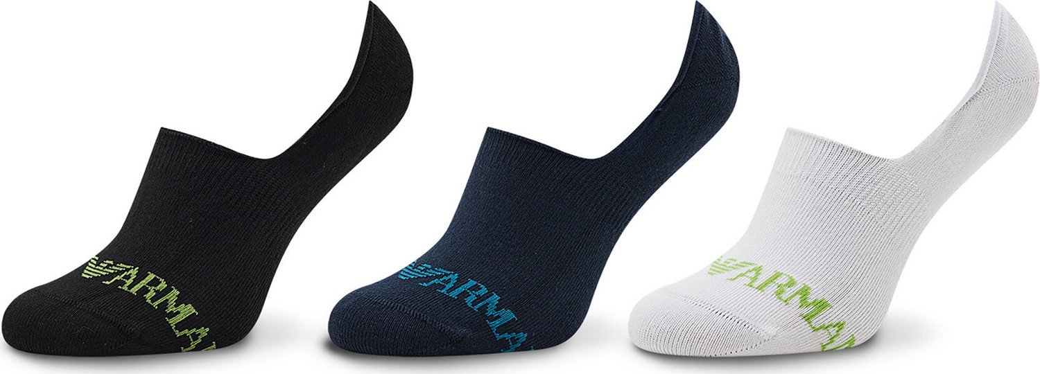 Sada 3 párů pánských ponožek Emporio Armani 306227 2F254 56110 Bianco/Nero/Marine