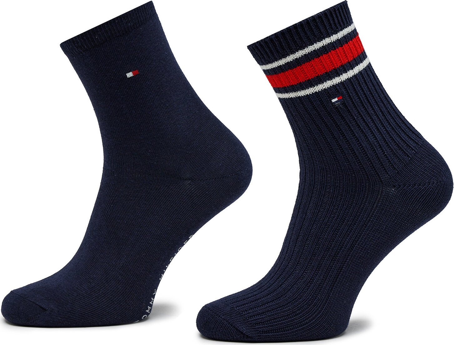 Sada 2 párů dámských vysokých ponožek Tommy Hilfiger 701224914 Navy 002