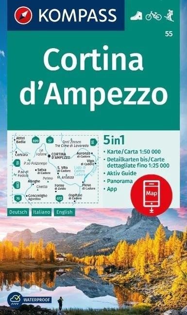 Cortina d'Ampezzo 1:50 000 / turistická mapa KOMPASS 55