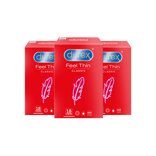 Durex Kondomy Feel Thin Classic pack (2+1) 54 ks