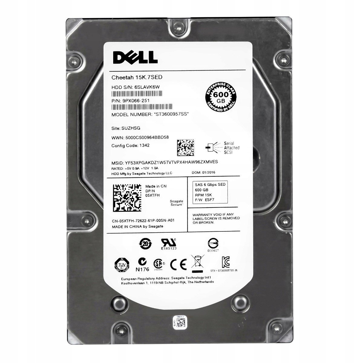 Dell 05XTFH 600GB 15K 16MB SAS-2 3,5'' ST3600957SS