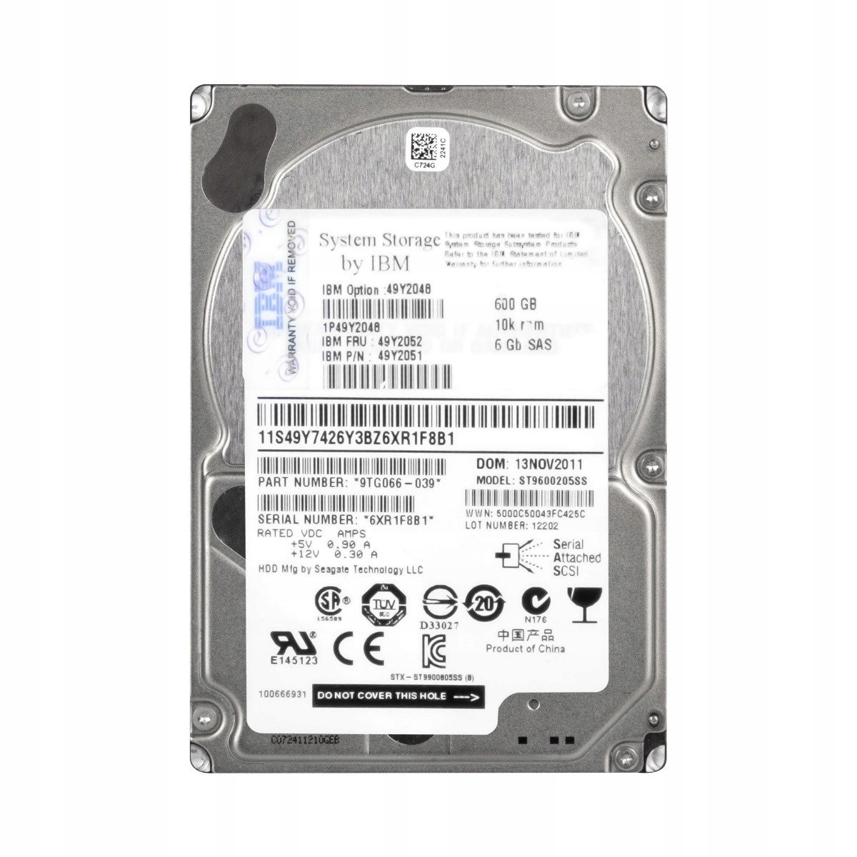 Ibm 49Y2052 49Y2051 600GB SAS-2 10K 64MB 2.5''