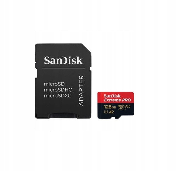 Karta Sandisk Extreme Pro MicroSD/SD 200/90Mb 128GB