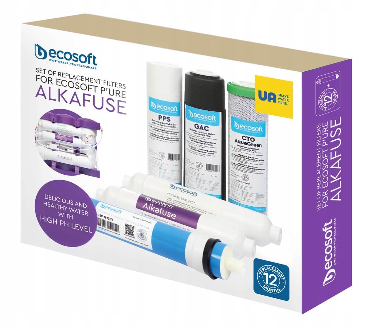 Ecosoft Pure Alkafuse Sada 6 filtrů pro osmózu