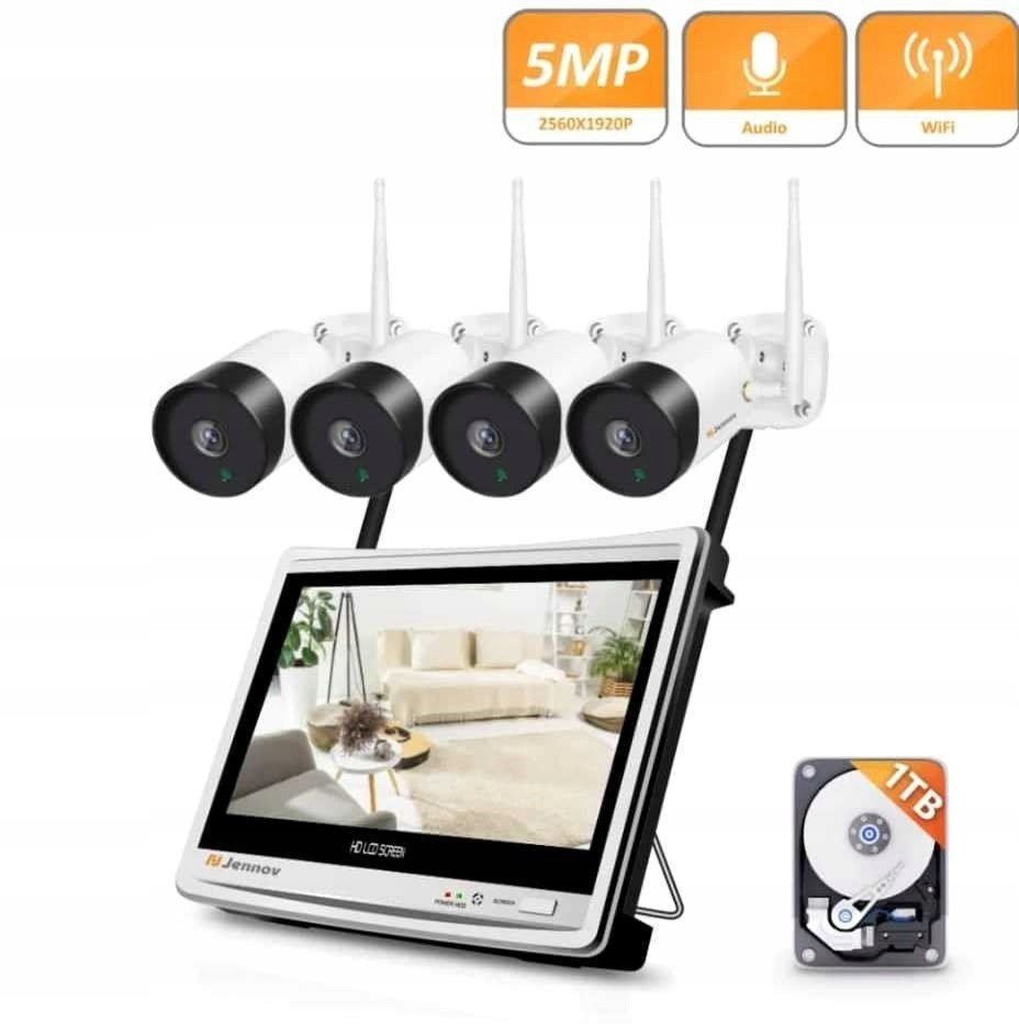 Sada Wifi Kamer 5MPX LCD Rekordér 1TB Disk