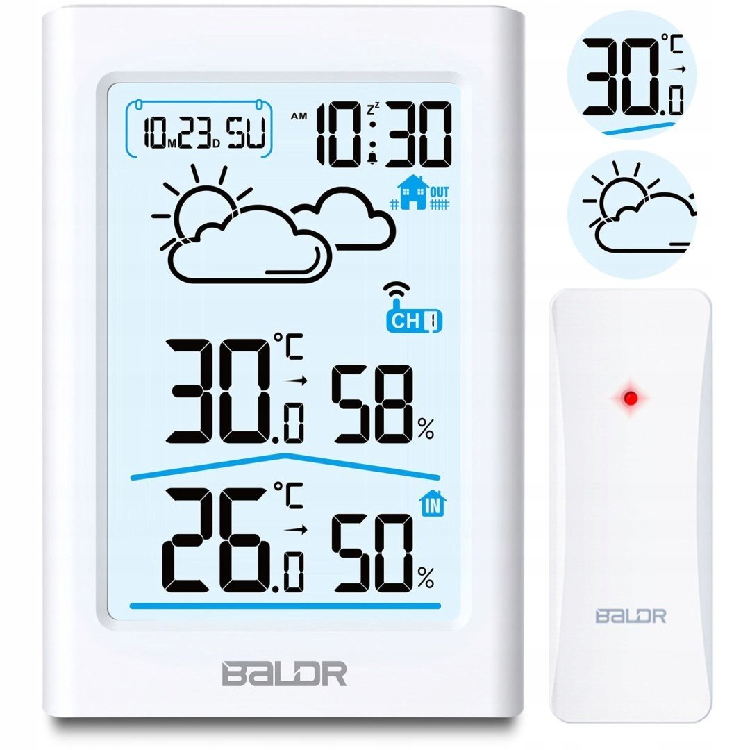 Meteorologická stanice s displejem BD-911 bílá