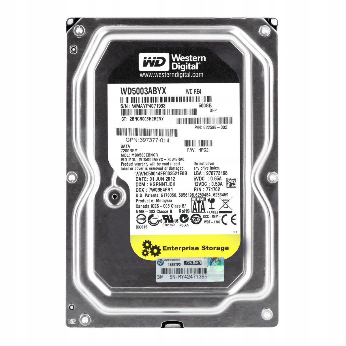Wd RE4 500GB 7.2K 64MB Sata II 3.5'' WD5003ABYX