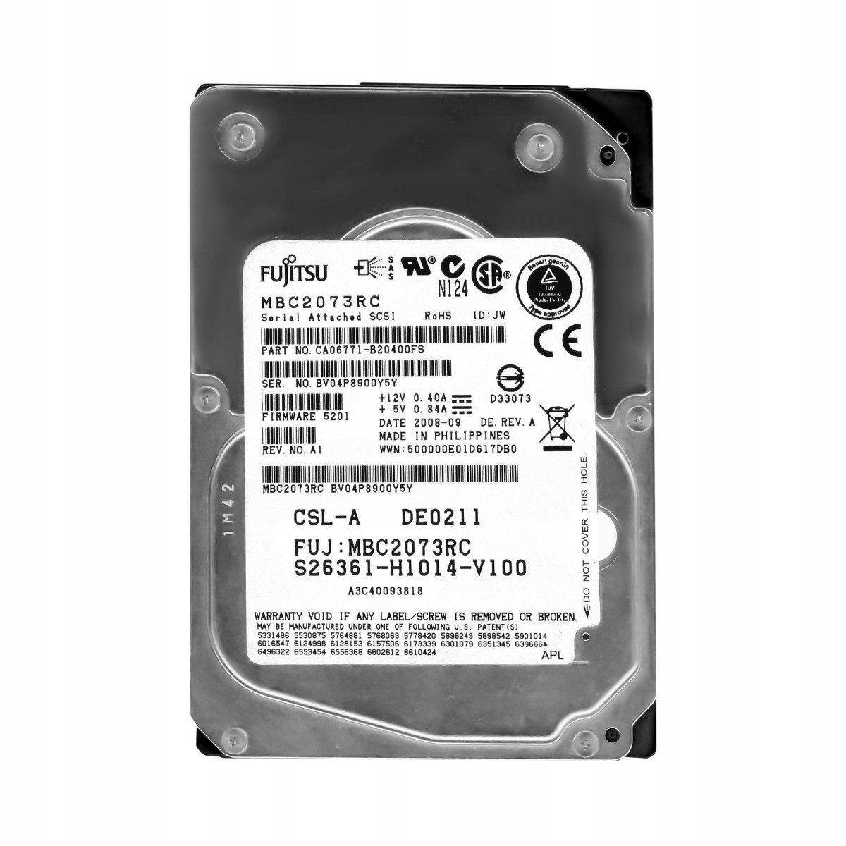 Fujitsu A3C40093818 73GB 15K Sas 2.5'' MBC2073RC