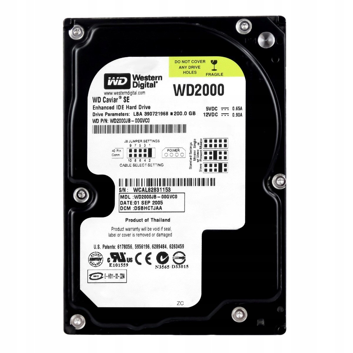 Wd Caviar 200GB 7.2K Ata 3.5'' WD2000JB-00GVC0
