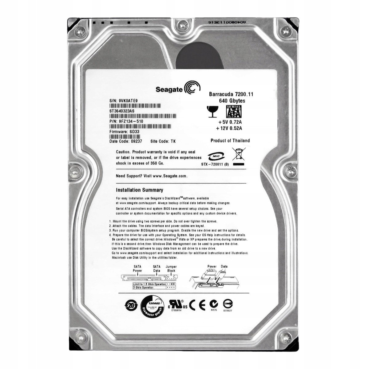 Seagate 640GB 7.2K 32MB Sata II 3.5'' ST3640323AS