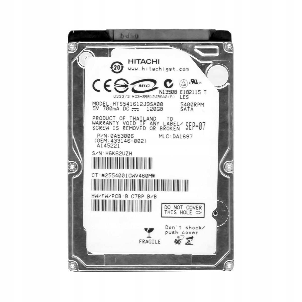 120GB 5.4K 8MB Sata 2.5'' HTS541612J9SA00