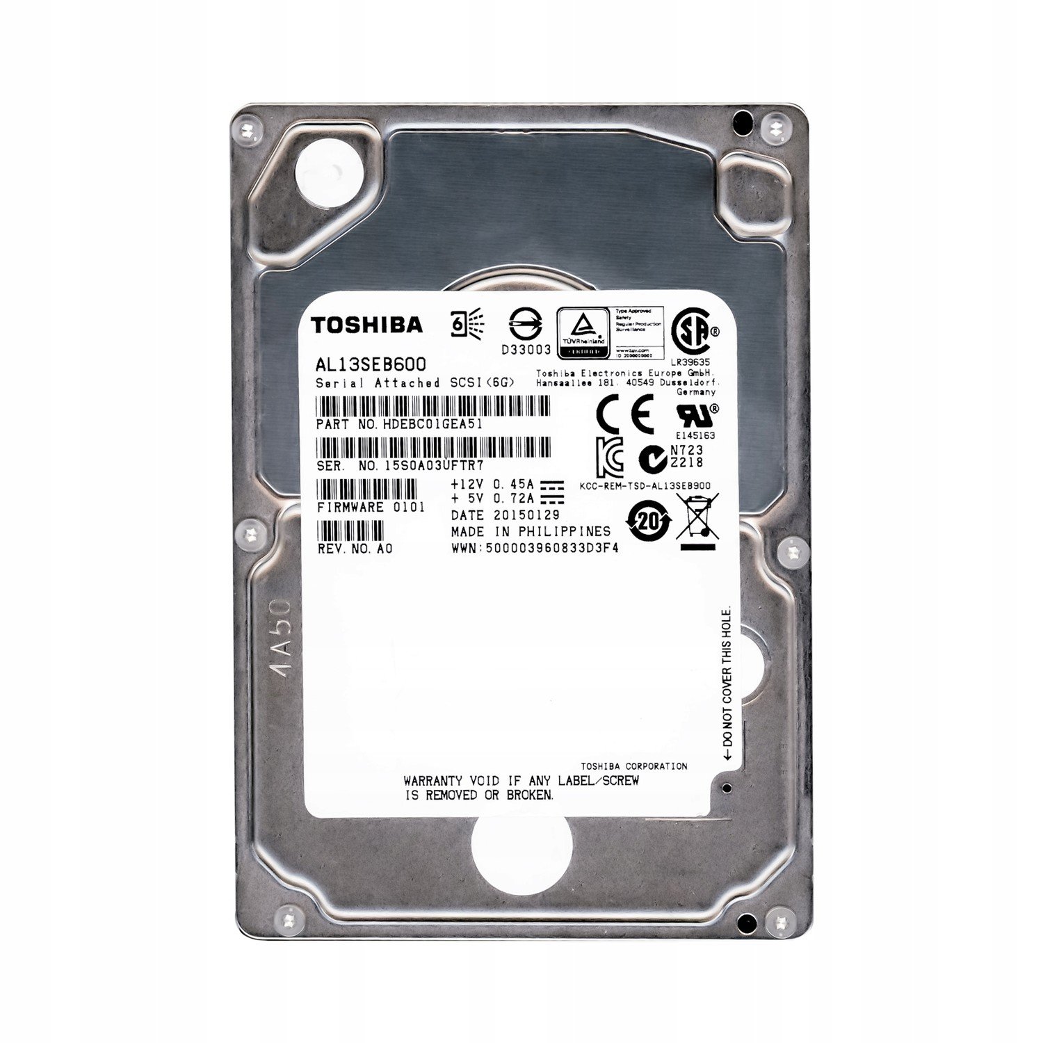 Toshiba 600GB 10K 64MB SAS-2 2,5'' AL13SEB600