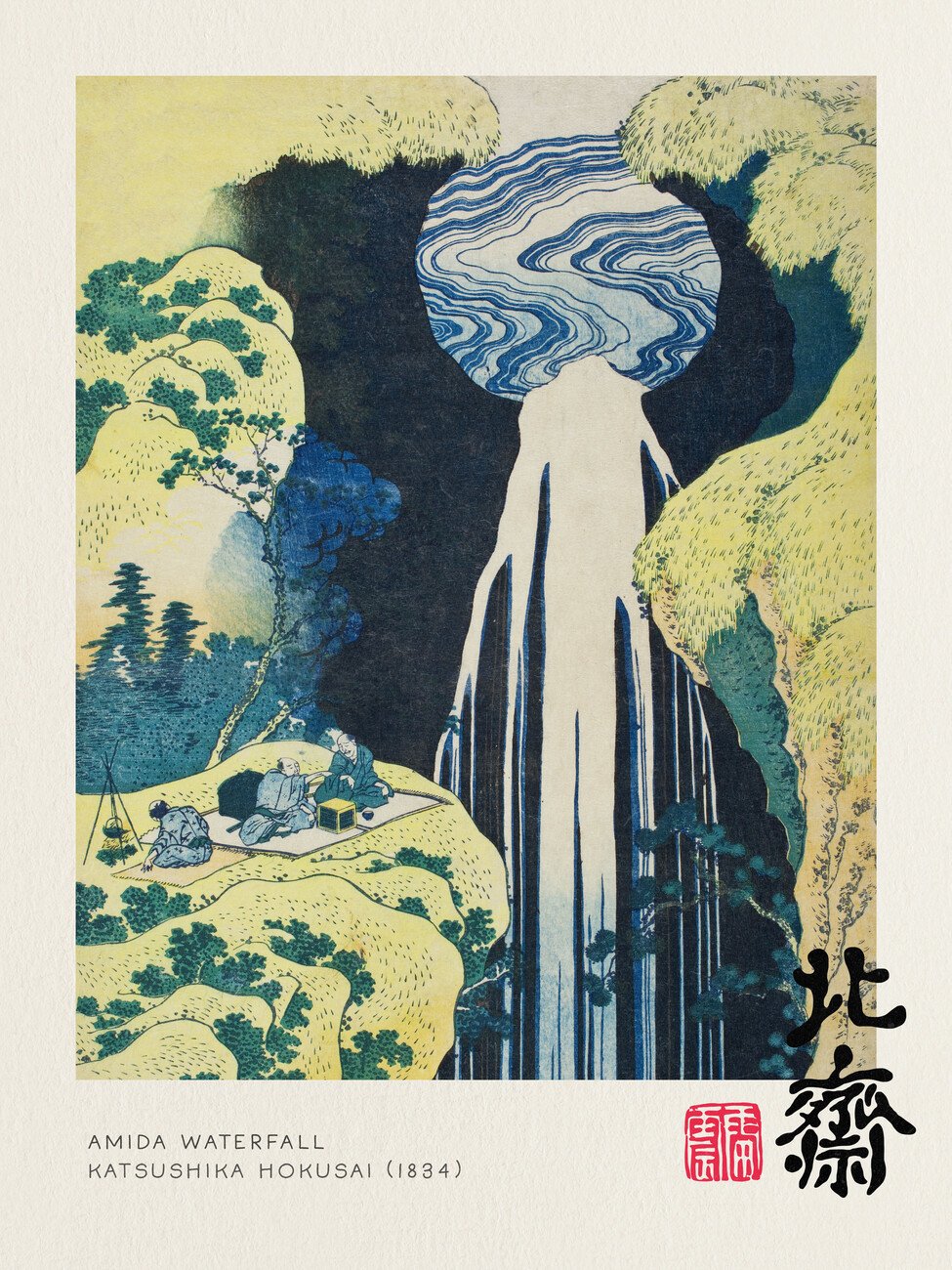 autor Obrazová reprodukce Amida Waterfall (Waterfalls of Japan) - Katsushika Hokusai, (30 x 40 cm)
