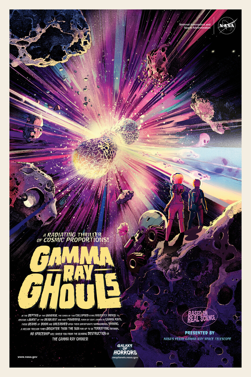 autor Umělecký tisk Gamma Ray Ghouls (Retro Movie) - Space Series (NASA), (26.7 x 40 cm)